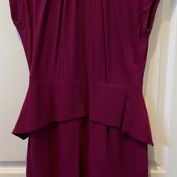 Ribambelle Peplum Mini Dress in Raspberry Viscose - Picture 6 of 6
